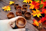 پیاله چوبی دستساز برای ادویه یا ابزار ریز قطر 5