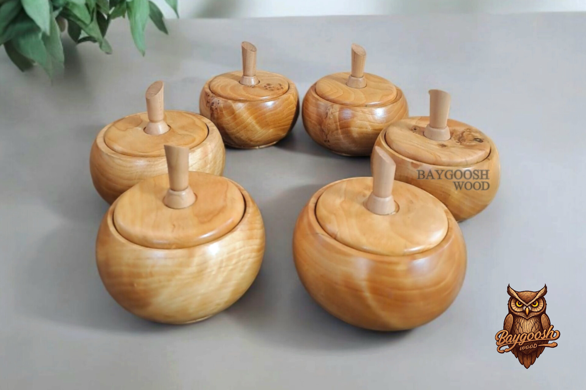 قندان چوبی خراطی - ظرف قند و شکر برای پذیرایی و دکور