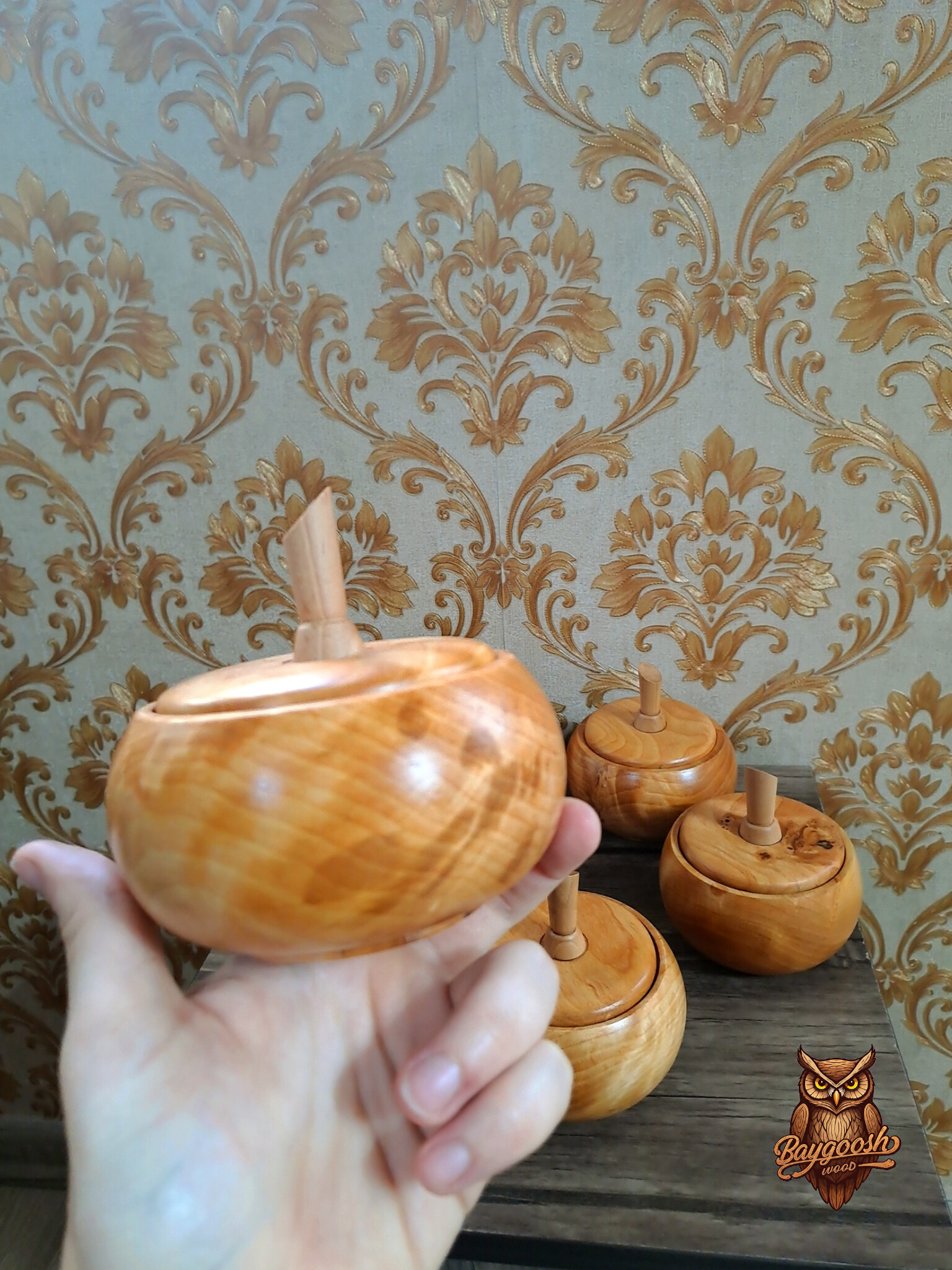 قندان چوبی گردو